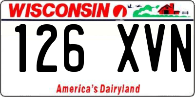 WI license plate 126XVN