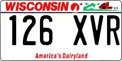 WI license plate 126XVR