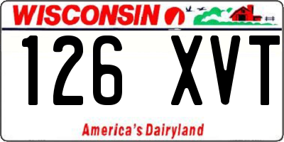 WI license plate 126XVT