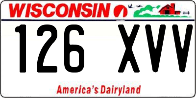 WI license plate 126XVV