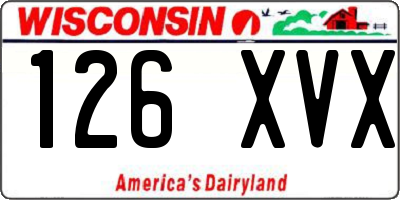 WI license plate 126XVX