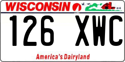 WI license plate 126XWC