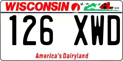 WI license plate 126XWD