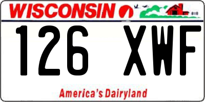 WI license plate 126XWF