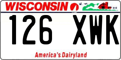 WI license plate 126XWK