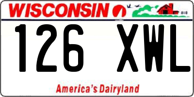 WI license plate 126XWL