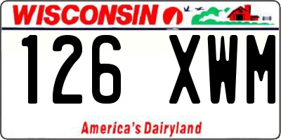WI license plate 126XWM