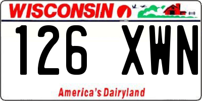 WI license plate 126XWN