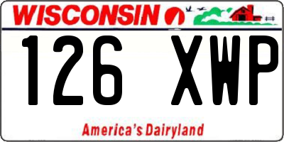 WI license plate 126XWP