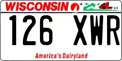 WI license plate 126XWR