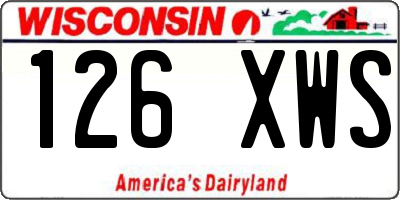 WI license plate 126XWS