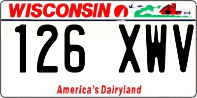 WI license plate 126XWV