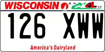 WI license plate 126XWW