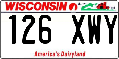 WI license plate 126XWY