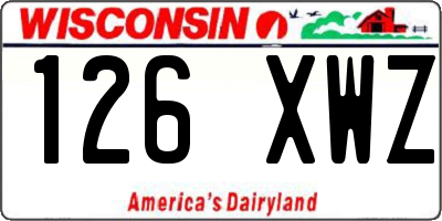 WI license plate 126XWZ