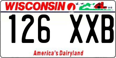 WI license plate 126XXB