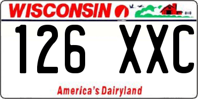 WI license plate 126XXC