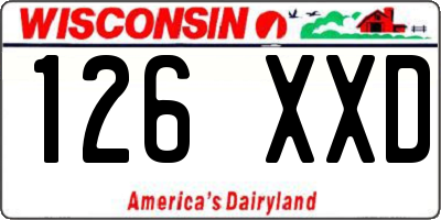 WI license plate 126XXD