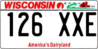 WI license plate 126XXE