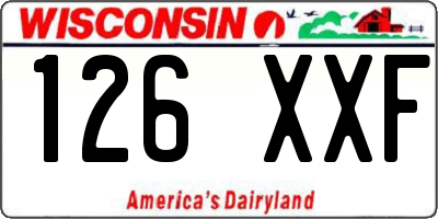 WI license plate 126XXF