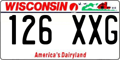 WI license plate 126XXG