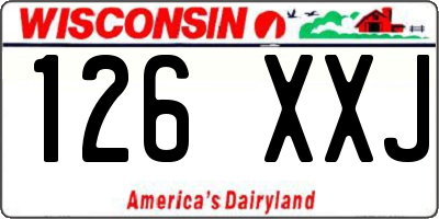 WI license plate 126XXJ