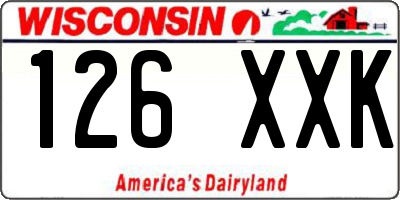 WI license plate 126XXK