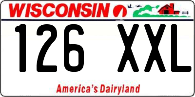 WI license plate 126XXL