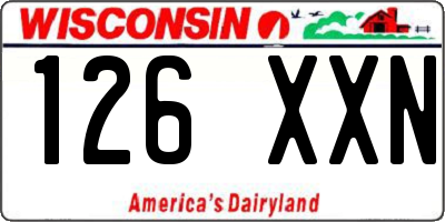 WI license plate 126XXN