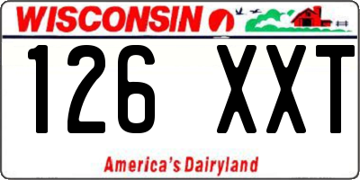 WI license plate 126XXT