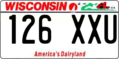 WI license plate 126XXU
