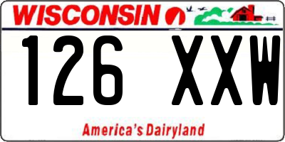 WI license plate 126XXW