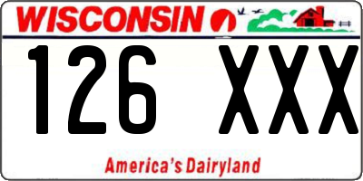 WI license plate 126XXX