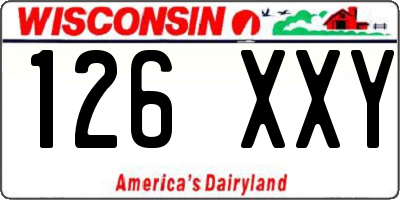WI license plate 126XXY