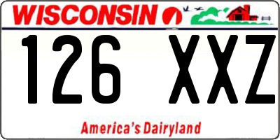 WI license plate 126XXZ