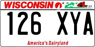WI license plate 126XYA