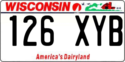 WI license plate 126XYB