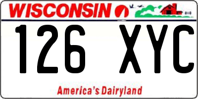WI license plate 126XYC