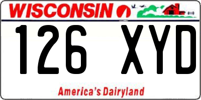 WI license plate 126XYD