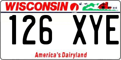 WI license plate 126XYE