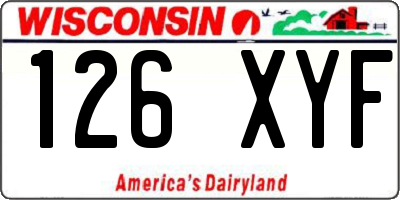 WI license plate 126XYF