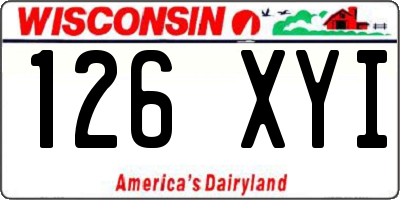 WI license plate 126XYI