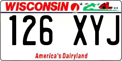 WI license plate 126XYJ