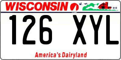 WI license plate 126XYL