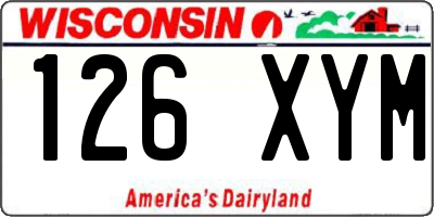 WI license plate 126XYM