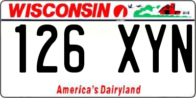 WI license plate 126XYN