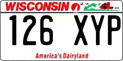 WI license plate 126XYP