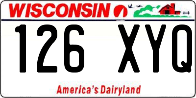 WI license plate 126XYQ