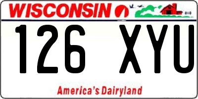 WI license plate 126XYU