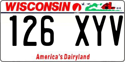 WI license plate 126XYV